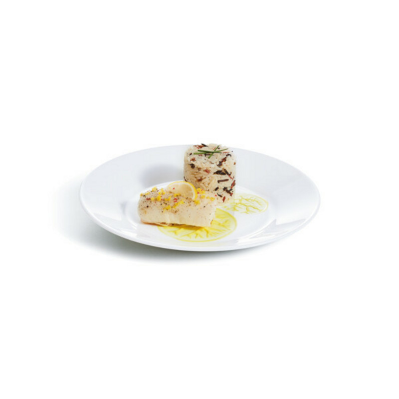 Assiette plate rond blanc verre opal Ø 23,5 cm Restaurant Blanc Arcoroc
