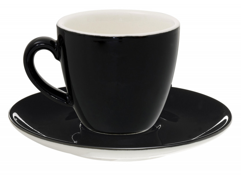 Sous-tasse à cappuccino / thé rond noir porcelaine Ø 14 cm Emotions Pro.mundi
