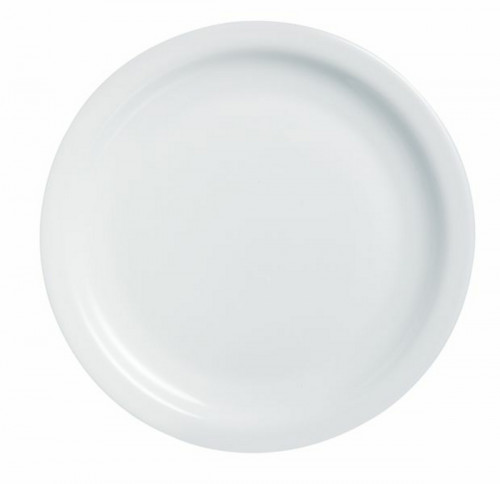 Assiette plate rond blanc verre opal Ø 25,8 cm Hoteliere Arcoroc