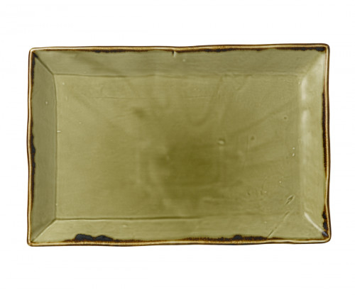 Assiette plate rectangulaire vert porcelaine vitrifiée 28,5x18,7 cm Harvest Dudson