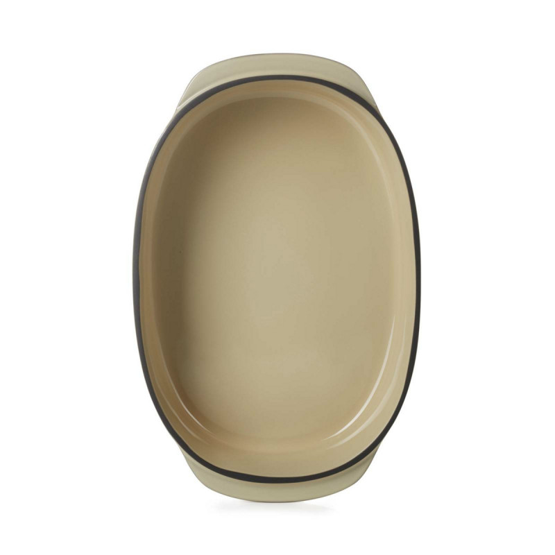 Plat ovale beige porcelaine culinaire 26 cm Caractere Revol