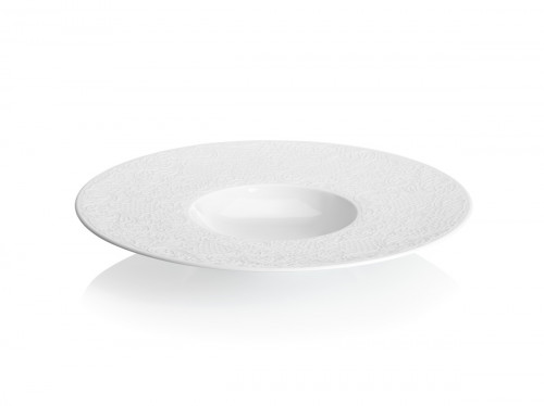 Assiette gourmet rond blanc porcelaine de limoges Ø 28 cm Collection L Couture Degrenne