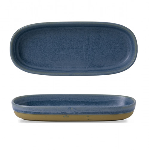 Plat à partager rectangulaire bleu porcelaine 23 cm Emerge Churchill
