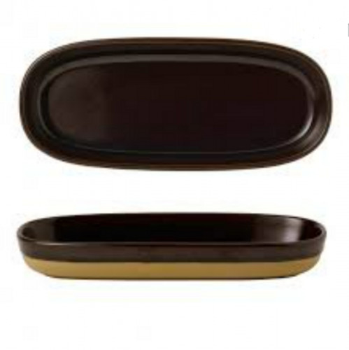 Plat à partager rectangulaire brun porcelaine 23 cm Emerge Churchill