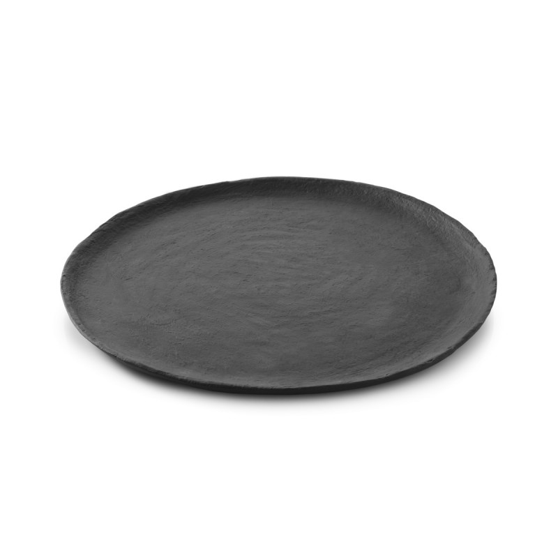 Assiette plate Noir brut porcelaine Ø 28,5 cm Yli Revol