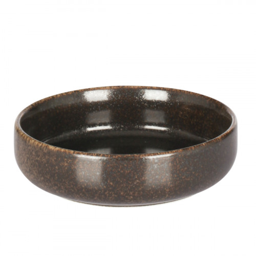 Coupelle à bord droit rond brun porcelaine Ø 15 cm Airain Astera