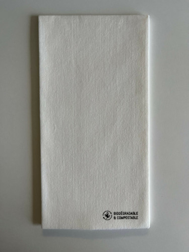 Serviette pliée en 8 blanc spunlaid 48x48 cm Celytiss Manufacture De L'ephemere (40 pièces)