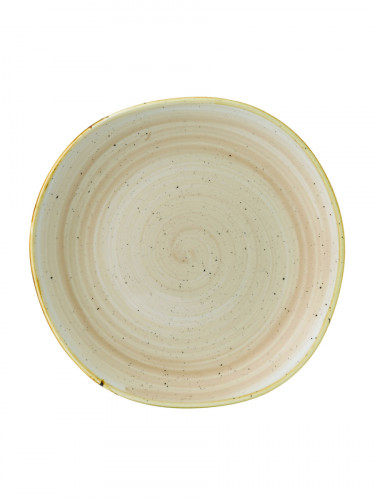 Assiette plate organique rond Nutmeg Cream porcelaine vitrifiée Ø 26,4 cm Stonecast Churchill