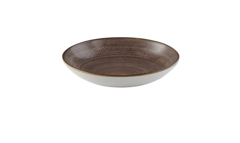 Assiette creuse rond Raw Brown porcelaine vitrifiée Ø 18,2 cm Stonecast Raw Churchill