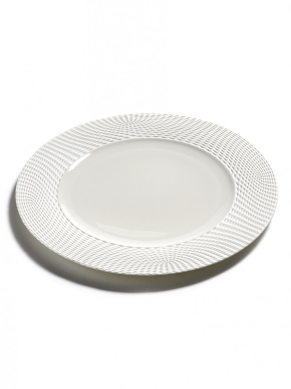 Assiette plate rond blanc porcelaine bone china Ø 29 cm Nido Serax