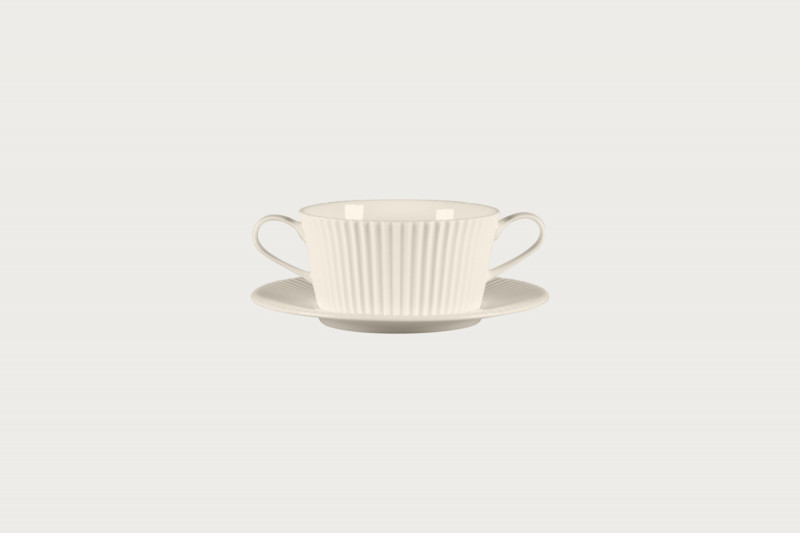 Sous tasse à bouillon rond blanc porcelaine bone china Ø 17,8 cm Spectra Rak