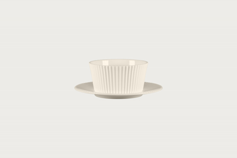 Sous tasse à bouillon rond blanc porcelaine bone china Ø 17,8 cm Spectra Rak