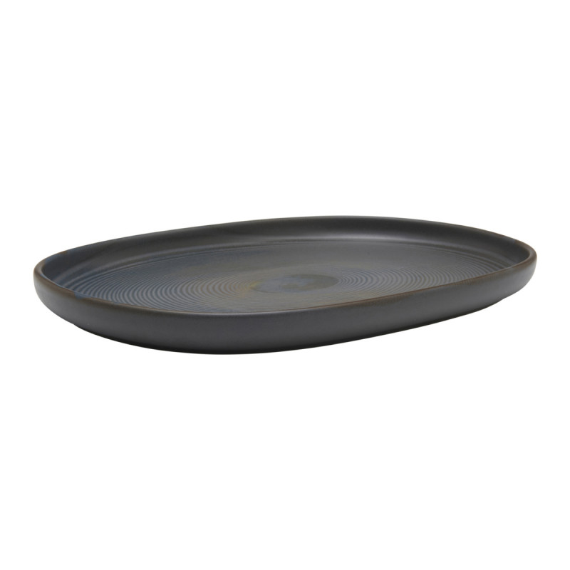 Assiette ovale gris grès 33x22,5 cm Tornado Accolade