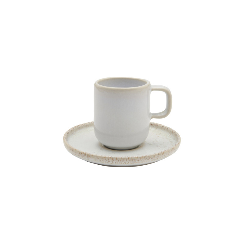 Sous tasse expresso rond beige grès émaillé Ø 12 cm Sand Accolade