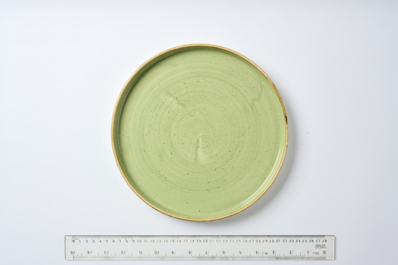 Assiette à bord droit rond Sage Green porcelaine vitrifiée Ø 26 cm Stonecast Churchill