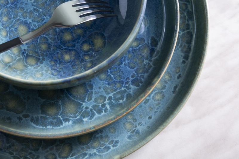 Assiette plate bleu grès Ø 22 cm Magic Accolade