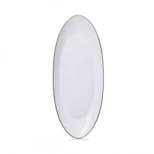 Assiette coupe à fond plat ovale blanc cumulus porcelaine culinaire 36x16 cm Equinoxe Revol
