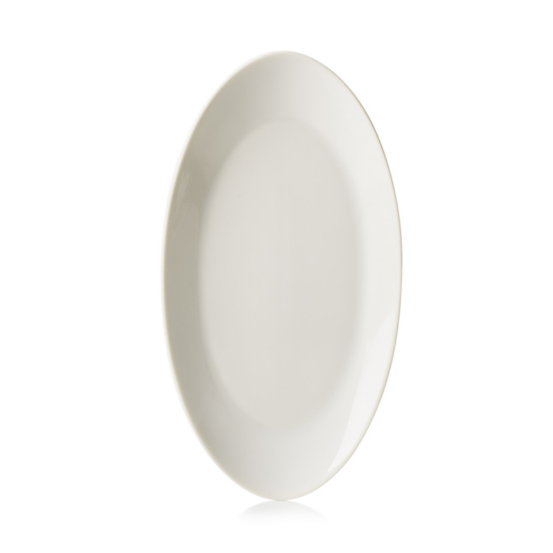 Assiette plate ovale blanc porcelaine 24x13 cm Madeleine Revol