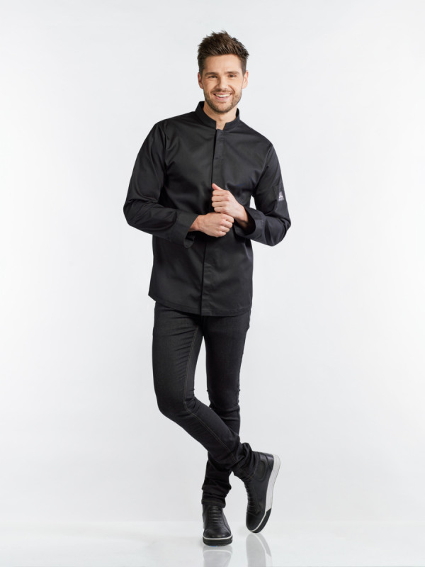 Veste de cuisine manches longues noir L Sabor Chaud Devant