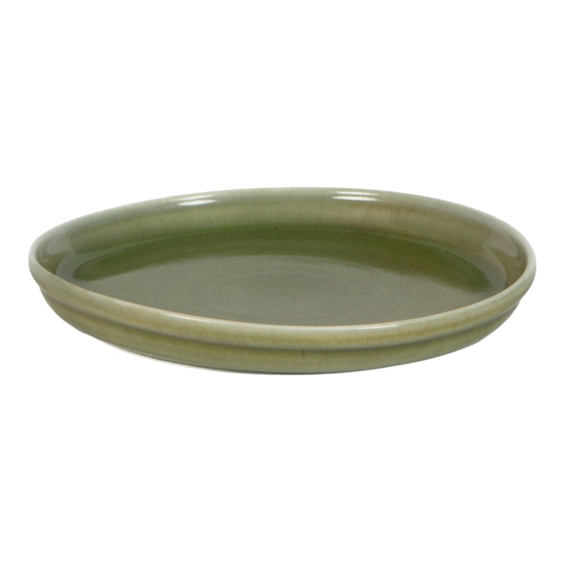Assiette plate vert porcelaine Ø 20 cm Haven Lichen Accolade