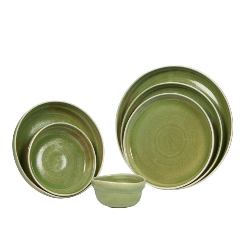 Assiette plate vert porcelaine Ø 27 cm Haven Lichen Accolade