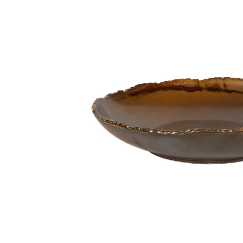 Assiette creuse marron porcelaine Ø 21 cm Kaji Flame Accolade